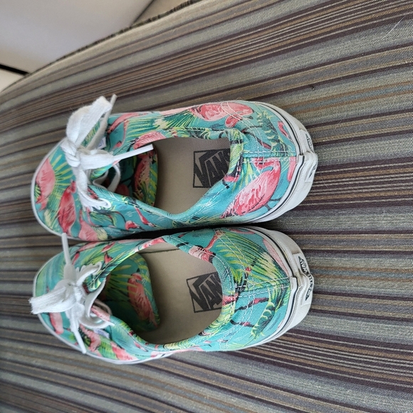 Vans Women's Tropical Print Sneakers - Green and Pink - Picture 2 of 4